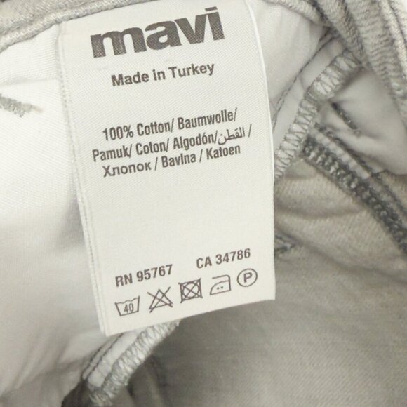 MAVI Victoria High Rise Wide Legs Light Grey Stone wash Denim 100% Cotton sz 26 - Picture 12 of 15